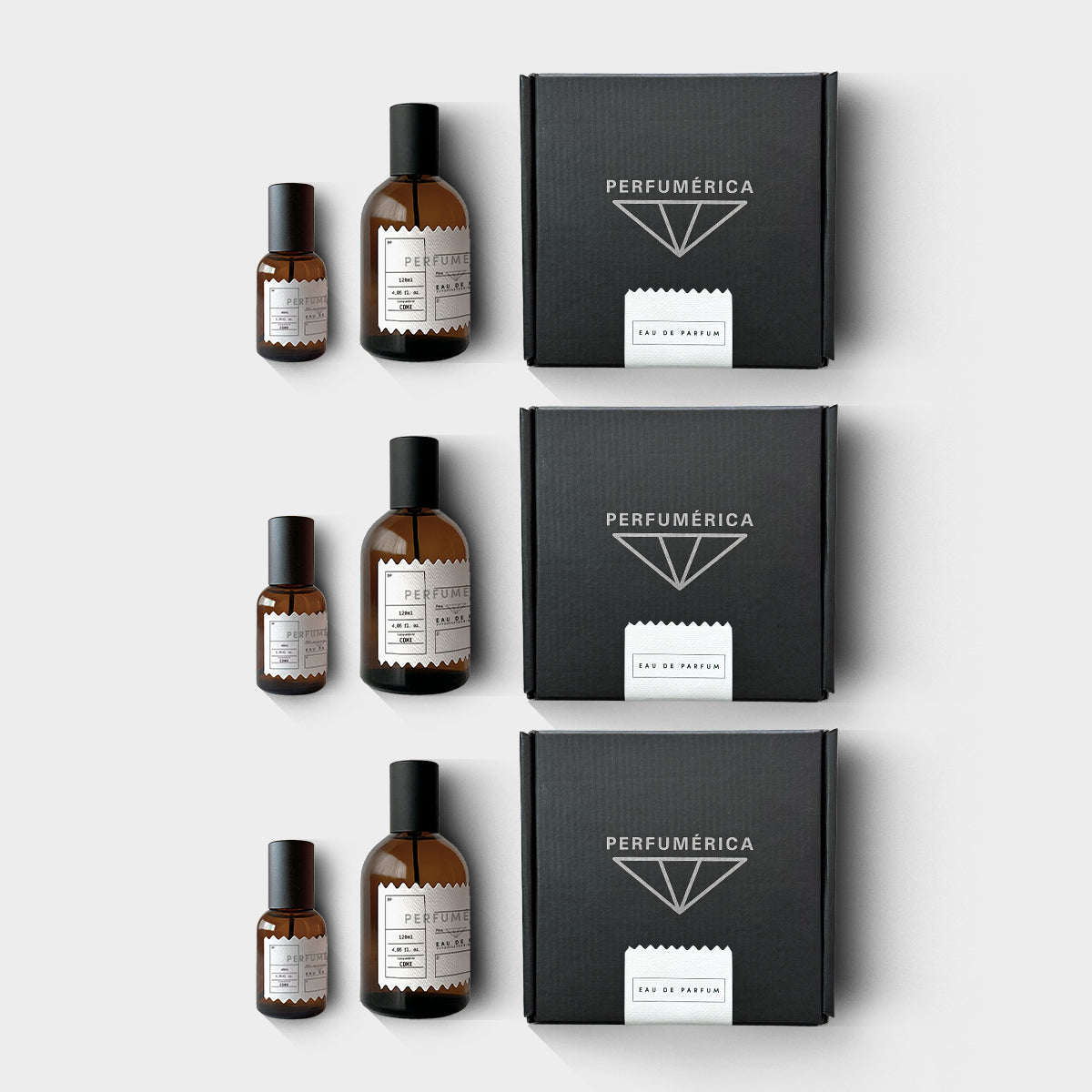 Tarjeta de regalo - 3 Perfumes de 120 ml Personalizados + 40 ml (versión de viaje)